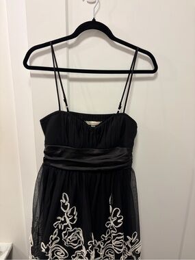 Y2k speechless Black Spaghetti-Strap Evening Dress with Sheer Bodice